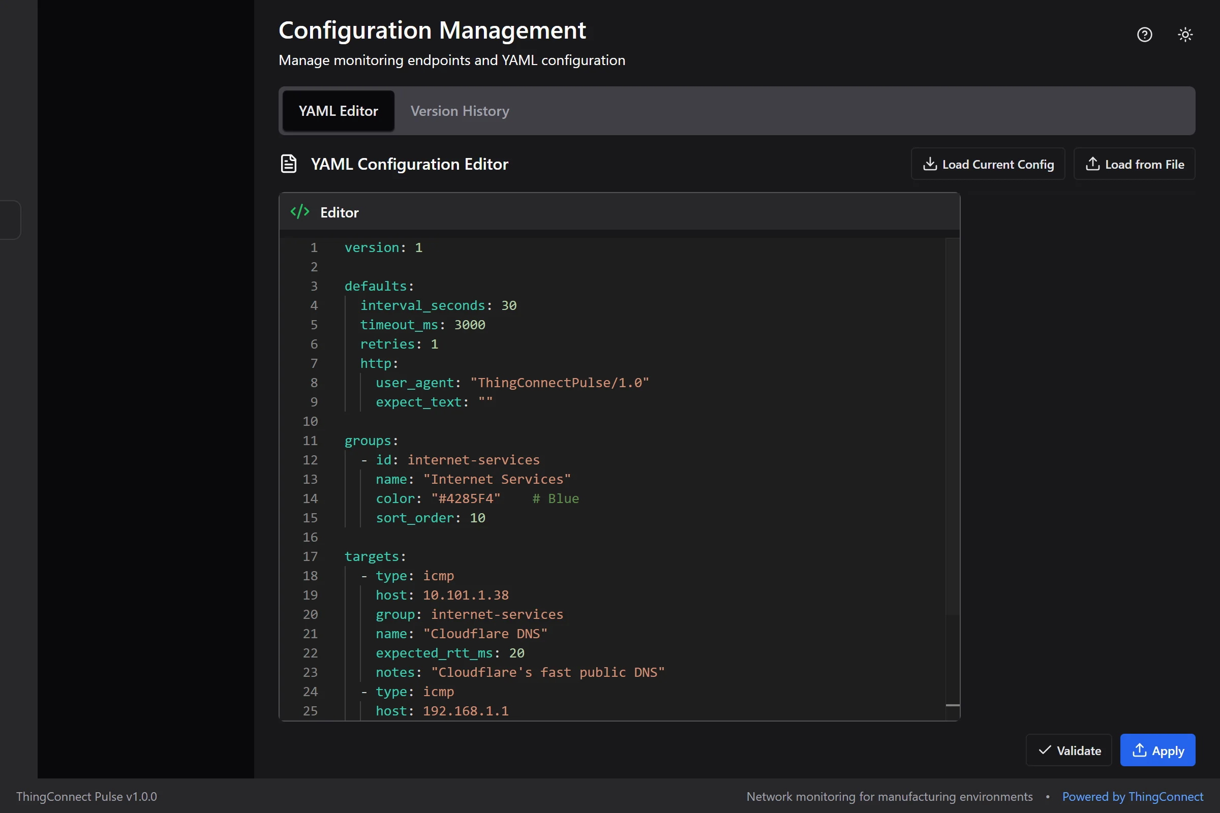 Configuration Management Interface